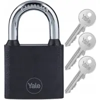 Yale Y111B/75/140/1/B Hangslot - Gietijzer, Zwart