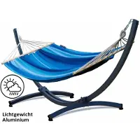 Potenza Hangmat met Standaard – 2-Persoons – Lichtgewicht Aluminium Frame tot 200 kg – Weerbestendig – Prime Kwaliteit