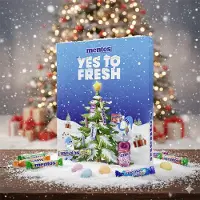 Mentos Adventskalender 2025 – 24 Vakjes met Kauwsnoep & Kauwgom – Mix van Verschillende Soorten – Grote Kerst Adventskalender 444 g