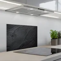 KitchenYeah Spatscherm 60x40 cm - Zelfklevende achterwand Beton - Zwart - Industrieel - Keuken muurbeschermer - Spatwand fornuis