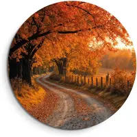 KitchenArt - Autumn Curve - Muurcirkel Binnen - ø 100 cm - Wandcirkel - Mét Ophangsysteem - Wanddecoratie - Muurdecoratie