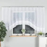 Markizeta GENOWEFA Serie - Jacquard Kant-en-klare Gordijn - 450x140 cm - Witte Kleur - Decoratieve Afwerking