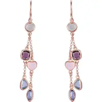 Orphelia 'Bling' Dames 925 Sterling Zilveren Hangoorbellen - Roze ZO-7412