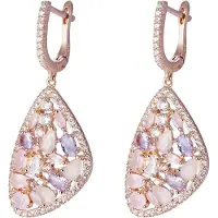 Orphelia 'Desi' Dames 925 Sterling Zilveren Hangoorbellen - Roze ZO-7430