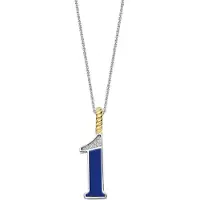 Ti sento Dames Hanger - 925 zilver - Cijfer 1 - Lichtblauw - 6841LB_1