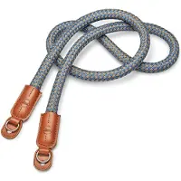 Leica Round Braided Rayon Carrying Strap Cognac and Denim Blue