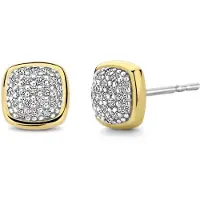 Ti sento Dames Oorbellen - 925 zilver - Zirkonia met geel verguld - 7990ZY