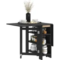 HOMCOM Opvouwbare eettafel - Spaanplaat - 120x60x75cm - Zwart
