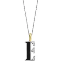 Ti sento Dames Hanger - 925 zilver - Letter E - Zwart - 6840BL_E