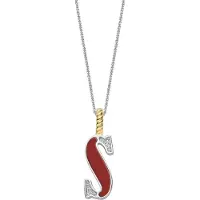 Ti sento Dames Hanger - 925 zilver - Letter S - Rood - 6840CR_S