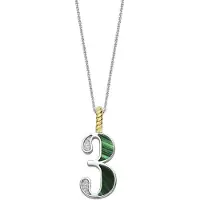 Ti sento Dames Hanger - 925 zilver - Cijfer 3 - Malachiet - 6841MA_3