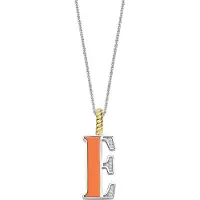 Ti sento Dames Hanger - 925 zilver - Letter E - Oranje - 6840OR_E