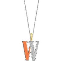 Ti sento Dames Hanger - 925 zilver - Letter W - Oranje - 6840OR_W