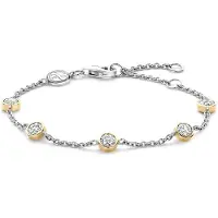 Ti sento Dames Armband - 925 zilver - Zirkonia met geel verguld - 2756ZY