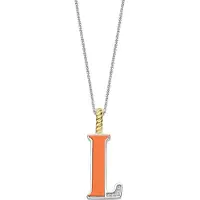 Ti sento Dames Hanger - 925 zilver - Letter L - Oranje - 6840OR_L