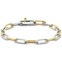Ti sento Dames Armband - 925 zilver - Zilver geel verguld - Maat M - 2936BI