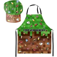 Ferocity - Kinderkeukenset: Koksmuts + Kinderschort 2-delige Set - met klittenband - Unisex - Klettsluiting Pixel