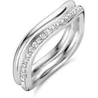 Ti sento Dames Ring - 925 zilver - Zirconia wit - Maat 17.75 mm / maat 56 - 12262ZI