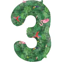 Folat - Folieballon Cijfer 3 Jungle Vibe - 86 cm