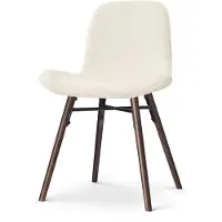 Nolon Nena-Fé Eetkamerstoel Rib Beige - Stof - Houten Poten - Walnoot - Stof