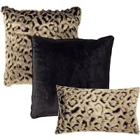 Dutch decor - KUSSENSET - 3-delig - Keyan - 45x45 cm, 30x50 cm - inclusief binnenkussens - bruin, zwart - Met Ritssluiting – Decoratie Kussens - Comfortabele kussentjes voor op de Bank