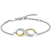 Ti sento Dames Armband - 925 zilver - Zirkonia met geel verguld - 2823ZY