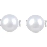 Luxenter Oorbellen 'Básico' zilver / parelwit