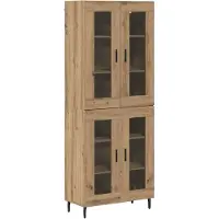 vidaXL Highboard 2 st Artisan Eiken 69,5 x 34 x 180 cm Bewerkt hout