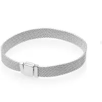 Fler | Armband 925 Sterling Zilver | 925 Sterling Zilver armband | Past op populaire bedel armbanden | armbandbedel | Vlinder sluiting | Elegante dames armband | Maat 17