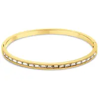 CO88 Collection 8CB-91373 – Armband Dames – Witte Zirkonia – Goudkleurig – Cadeau voor Vrouwen