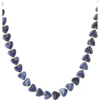 Yehwang Marineblauw hartjes ketting
