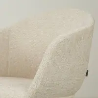 Nolon Noa-Otis Eetkamerstoel Cotton Beige - met Armleuning - Stof - Zwarte Poten - Industrieel