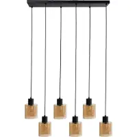 Beliani KITARE - Hanglamp 6 lichten - Zwart/Beige - Metaal