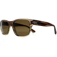 Persol PO3341S 120757 gestreept bruin groen bruin gepolariseerde zonnebril