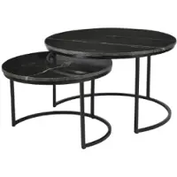 Starfurn salontafel nova black marble 70 cm set van 2