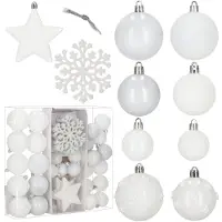 Springos Kerstballen | 40 Stuks | 5/6/7/8/9/10 cm | Wit