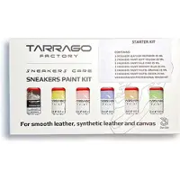 Tarrago Sneakers Verfset met 5 pastel kleuren, voorbehandeling en penselen | verf voor leer & canvas | Pastel Geel, Pastel Roze, Pastel Blauw, Pastel Oranje, Pastel Groen