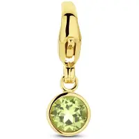 The Jewelry Collection 14K geelgoud slotbedel met geboortesteen peridot augustus 4028177