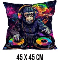 Allernieuwste.nl Kussenhoes Graffiti DJ Aap Monkey Kussen Polyester - Kussenovertrek - Kleur 45 x 45 cm %%