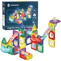 Springos Educatieve set van magnetische blokken - - 2025 - 66 stuks - Multicolor - 3 jaar en ouder