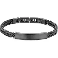 Frank 1967 7FB-0798 – – Heren Armband – – Stalen Armband – Donkergrijs (IP Gun) – 21 cm