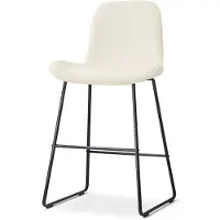 Nolon Nino-Fé barkruk rib beige - zwart onderstel - 65 cm