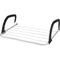Storage solutions Radiator droogrek - wit/zwart - metaal - 51 x 33 x 15 cm - handdoekrek - wasrek - 3 meter waslijn