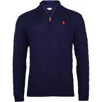 U.S. POLO ASSN. Regular Fit Trui ritssluitingMarine, Kabeltrui