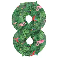 Folat - Folieballon Cijfer 8 Jungle Vibe - 86 cm