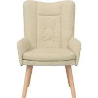 vidaXL Fauteuil Crème 63 x 67 x 94 cm Stof en multiplex