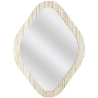 Home Deco Factory Spiegel - hout - 25 x 34 cm - wandspiegel - ruit vorm - natuurlijke look