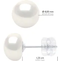 ATELIERS SAINT GERMAIN Oorbellen Wit Goud - Echte Gecultiveerde Zoetwaterparels Knop 8-9 mm