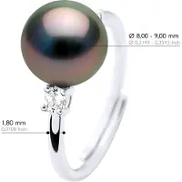 ATELIERS SAINT GERMAIN Ring Sieraden - Echte Gecultiveerde Tahiti Parels Rond 8-9 mm