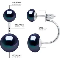 ATELIERS SAINT GERMAIN Oorbellen Duo Echte Cultuurzoetwaterparels Knop 6 en 9 mm